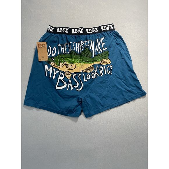 New LAZY ONE “Do These Shorts Make My BASS Look Big” Boxer Lounge Sleep Men’s L - Picture 1 of 5
